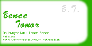 bence tomor business card